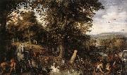 BRUEGHEL, Jan the Elder Garden of Eden 1612 Oil on copper Sweden oil painting artist